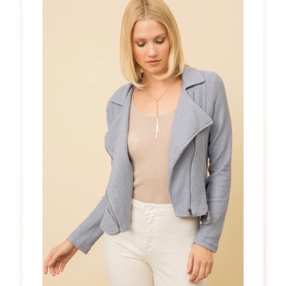 Love in a mist - Blue Terry Moto Jacket - Picture 3 of 11